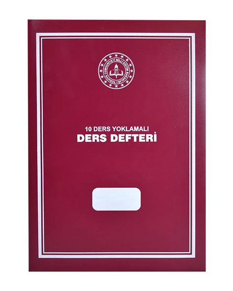 10 Ders Yoklamalı Ders Defteri 28x41 Kırmızı Plastik Kapak