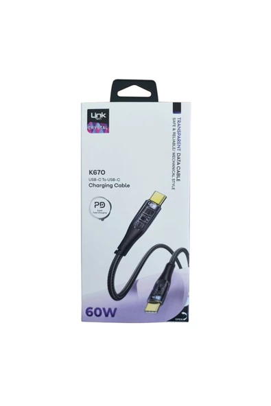 K670 Safe Type-c - Type-c 60w 1.3m Örgü Şarj Kablosu - 7