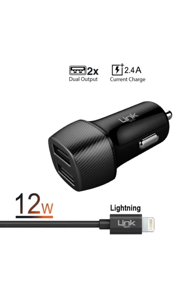 Safe Karbon Görünümlü Micro Usb Kablolu 12w Araç Şarj Aleti