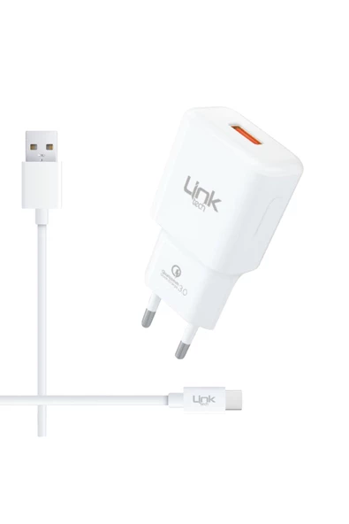 Link Tech T443 Type-c Kablolu Quick Charge 3.0 Hızlı Şarj Aleti 1.2m Lct-t443