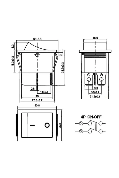 16A 250V On/Off Anahtar Latch 4 Pin Buton Yüksek Akım Kcd4 Led Işıklı Switch Panel Tip Montaj Kutu - Resim 8