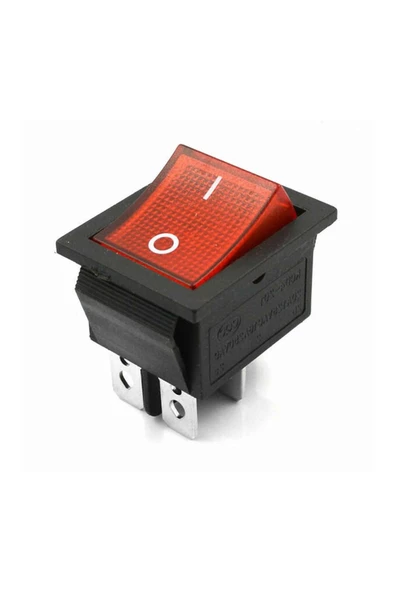 16A 250V On/Off Anahtar Latch 4 Pin Buton Yüksek Akım Kcd4 Led Işıklı Switch Panel Tip Montaj Kutu