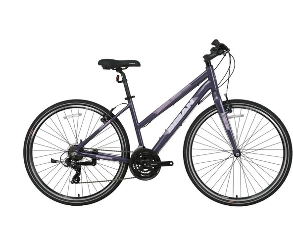 BİSAN GUIDA KADIN ŞEHİR BİSİKLETİ 45CM V 28 JANT 21 VİTES PARLAK GRİ MAVİ BEYAZ
