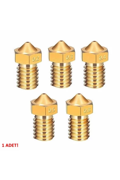 0.8mm X 1.75mm M6 Prinç Nozzle 3d Yazıcı Printer 1.75mm Filament Uyum Mk8 Cr-10 Cr-10s Ender - Resim 3