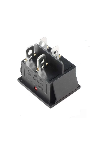 16A 250V On/Off Anahtar Latch 4 Pin Buton Yüksek Akım Kcd4 Led Işıklı Switch Panel Tip Montaj Kutu - Resim 5