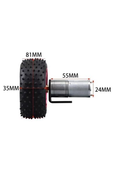 12v 620rpm Jga25-370 Redüktörlü Dc Motor Metal Dişli Yüksek Tork Kuvvet 25mm Robot Oyuncak - Resim 7