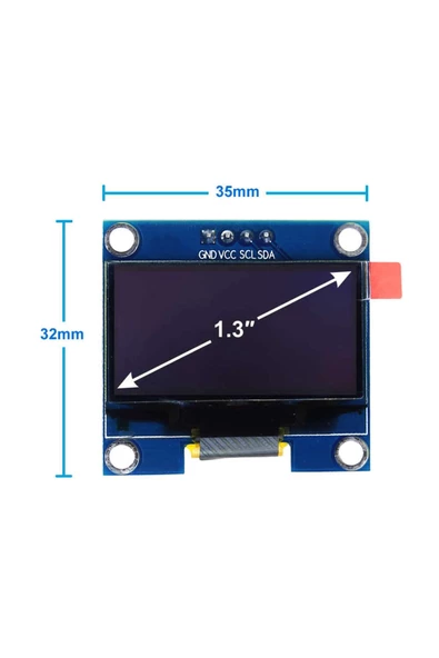1.3 Inch I2c Mavi Oled Lcd Modül Ssh1106 Dc 3.3v 5v 128x64 Pixel Grafik Lcd Display Ekran - 4