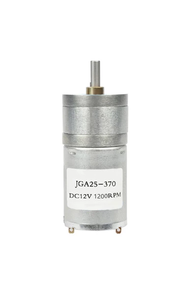 12v 1200rpm Jga25-370 Redüktörlü Dc Motor Yüksek Tork Kuvvet 25mm Robot Oyuncak Rc Araba