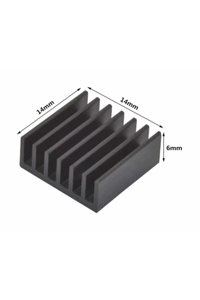 14x14x6mm Aluminyum Soğutucu Siyah Termal Etiket Raspberry Xbox - Resim 8