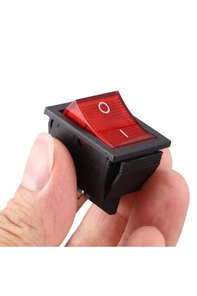 16A 250V On/Off Anahtar Latch 4 Pin Buton Yüksek Akım Kcd4 Led Işıklı Switch Panel Tip Montaj Kutu - Resim 2