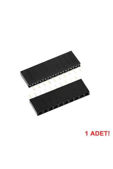 10 Pin Tek Sıra Dişi Header 180 Derece 1x10 Pin 2.54mm Soket Konnektör Breadboard Pcb Devre Bağlantı - Resim 6