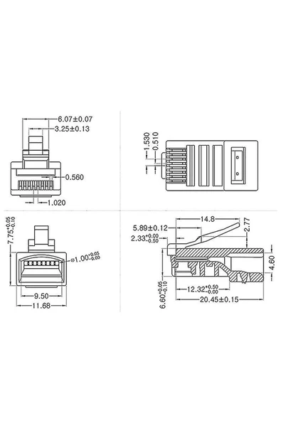 10 Adet 8P8C Plastik RJ45 Soket Ethernet Bağlantı Kablo Konnektörü Açık Uçlu 8 Pin Şeffaf - Resim 8