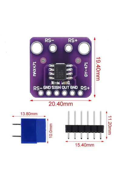 GY-471 3A Akım Sensör Modülü MAX471 Çift Yönlü Ölçme Telefon Taşınabilir Cihaz Pil Batarya Kapasite - Resim 7