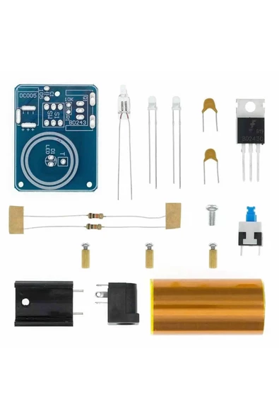 Demonte Mini Tesla Bobin Kit Modül Kablosuz Enerji İletimi BD243 DC 9 / 12V Temassız Elektrik Transf - Resim 3
