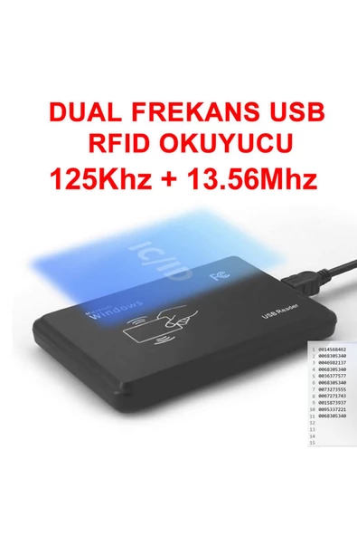 Çift Frekans 13.56mhz Ve 125khz Usb Rfid Okuyucu Dual Rfıd Manyetik Kart Anahtarlık Etiket Okuyucu - Resim 2