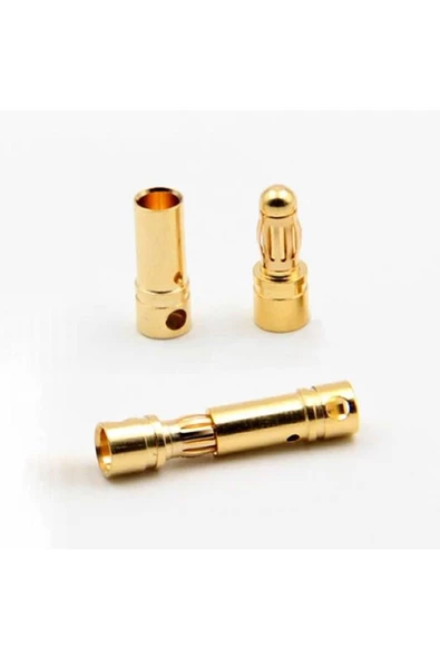 5 Çift 3.5mm Altın Kaplama Banana Dişi Erkek Soket 40a Pil Batarya Lion Bullet Plug - 5