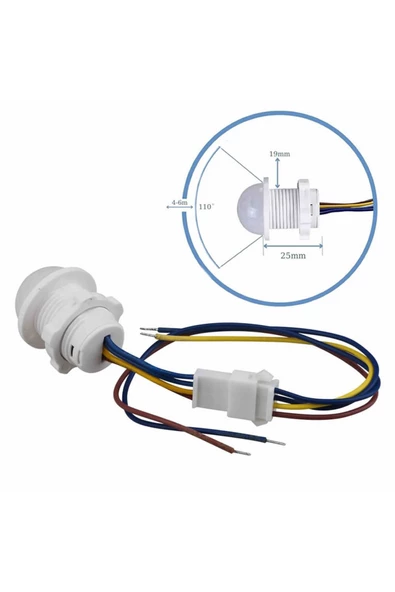 220v Pır Hareket Sensörü 25cm Kablolu Led Lamba Tavan Işık Merdiven Otomatik Armatür Projektör - Resim 5