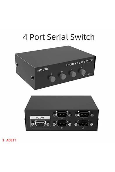 MT-VIKI 4 Port RS232 Switch MT-223-4 Db9 Seri Port Anahtarlayıcı 1 IN 4 OUT PC Printer Haberleş - Resim 5