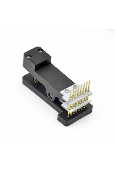 8 Pin Programlama Aparatı 2.54mm Pogo Pin Yaylı Mandal Klips Seri Üretim Entegre Hızlı Prog. - Resim 2
