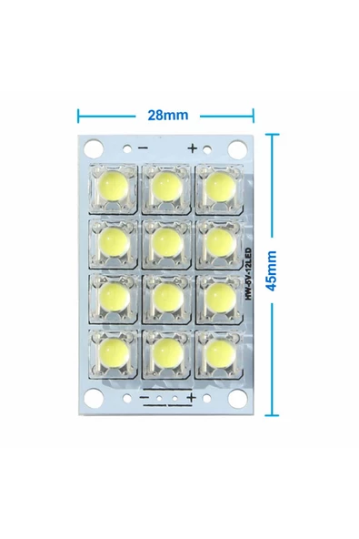 DC 3V 5V 1W Beyaz Led Board Modül 12 Adet Led Masa Gece Lambası Mobil Aydınlatma Hw-5v-12Led - Resim 5