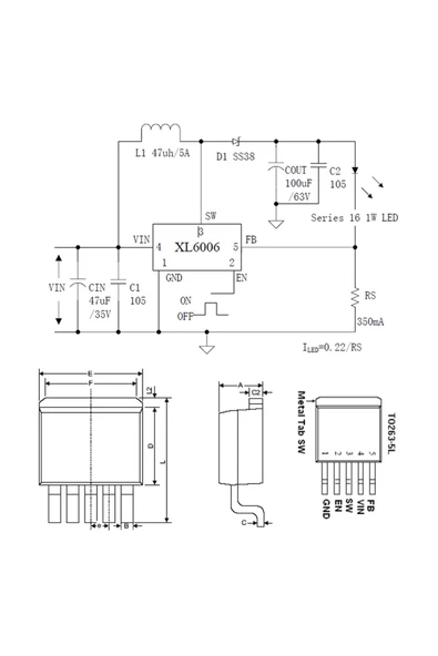 Xl6006e1 60v 5a Anahtarlamalı Voltaj Yükseltici Sabt Akım Led Sürücü 180khz Boost Step-up Dc Dc - Resim 5