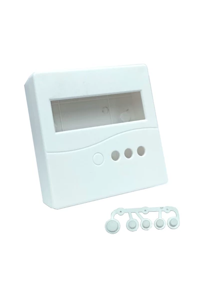 Plastik Proje Kutusu 86x86mm Beyaz Duvara Yüzeye Montaj Tip 1602 Lcd 3 Buton Elektronik Devre - Resim 3