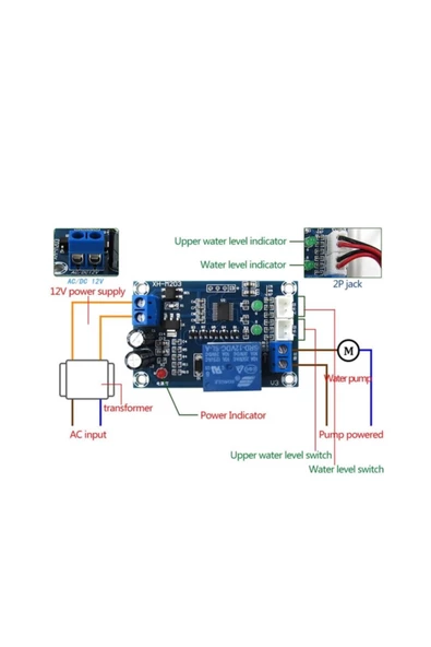 Xh-m203 Tam Otomatik Su Seviye Kontrol Kartı Ac/dc 12v Su Pompa - Resim 5