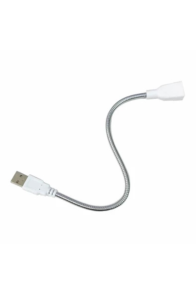 Metal Usb Type A Soketli Uzatma Kablosu Kıvrılabilir Hortum Kordon 25cm Masa Lambası Led Aydınlatma - Resim 5