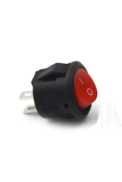 Yuvarlak 2 Pin Anahtar Rocker Switch Mini Buton Kırmızı Aç Kapa - Resim 5