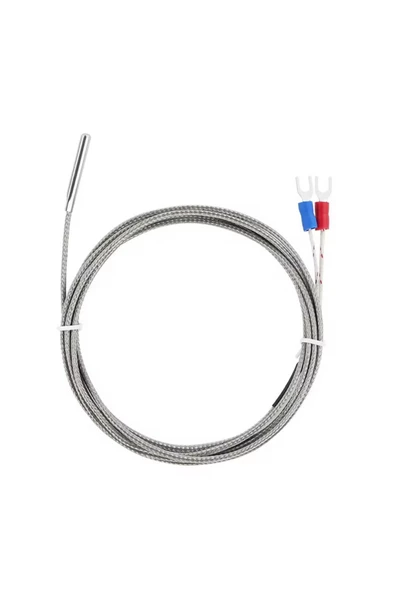 K Type Thermocouple 1 Metre Silindir Tip Başlık Sıcaklık Isı Sensörü 0C / 800C Paslanmaz Çelik Prob - 6