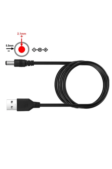 Usb 5v To 5.5x2.1mm Adaptör Çevirici Kablo Güç Kablosu Kamera Tablet Cep Telefonu