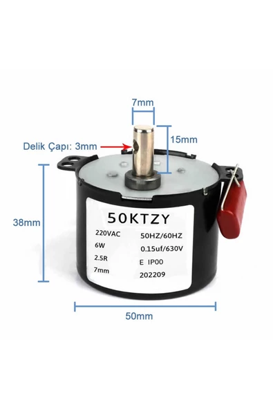 50ktyz 2.5rpm Ac Motor Kuluçka Viyol Çevirme 220v Senkron Metal Dişli - Resim 8