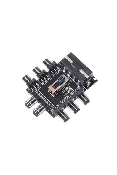 8 Port Fan Çoğaltıcı Hub Kartı Ide Güç Giriş Soketi Hız Kontrol - Resim 5