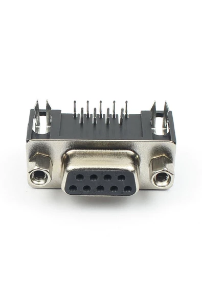 DB9 90 Derece Dişi Bağlantı Konnektörü DSUB 9 Pin Pcb Montaj Tip RS232 Rs485 Data Bağlantı Soketi Vi - Resim 6