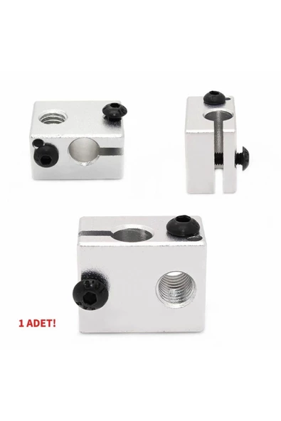 V6 3d Yazıcı Alüminyum Extruder Isıtıcı Blok 1.75 / 3.0mm Filament Uyumlu 6mm Isıtıcı Yuva - Resim 7