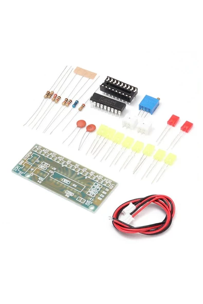Demonte Lm3915 10 Led Vumetre Kit Dıy Led Elektronik Ses Müzik Seviye Işık Göstergesi Lehimleme - Resim 3