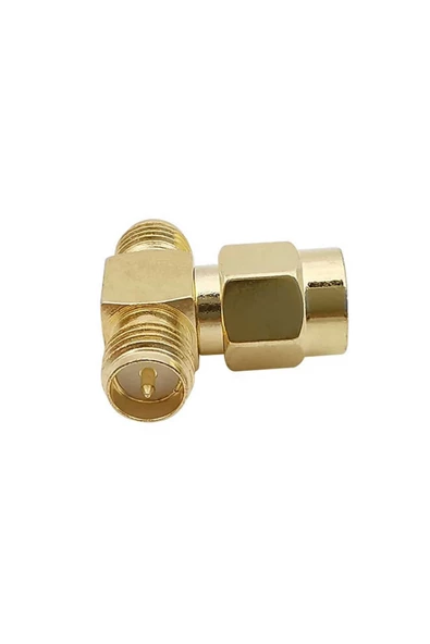Sma T Soket 1x Rpsma Erkek 2x Rpsma Dişi Altın Kaplama Soket 0-6ghz Rf Wi-fi Anten Koaksiyel - Resim 2