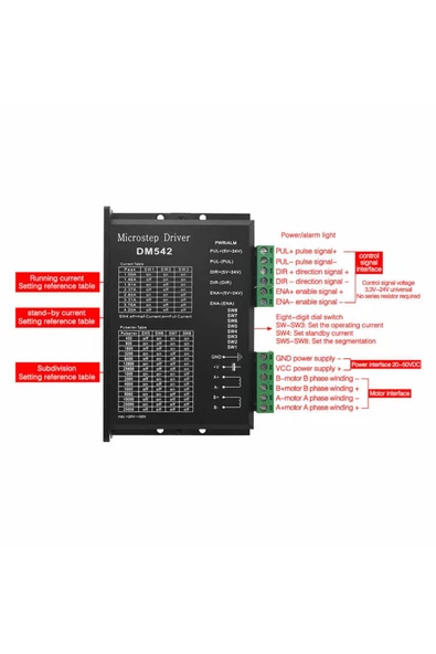 DM542 2 Faz 50V 4.5A Step Motor Sürücü - Resim 4