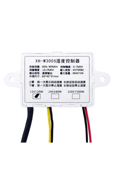 XH-W3005 DC 12V Dijital Nem Kontrol Cihazı 120W Güç Kuluçka Depo Oda Sera Havalandırma İklimlendirme - Resim 6