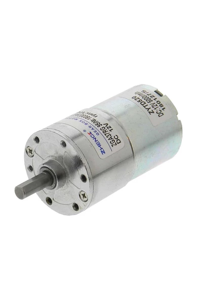 ZGA37RG 12V 37mm 100Rpm Redüktörlü DC Motor Metal Dişli Yüksek Tork Kuvvet Robot Oyuncak RC Araba - Resim 6