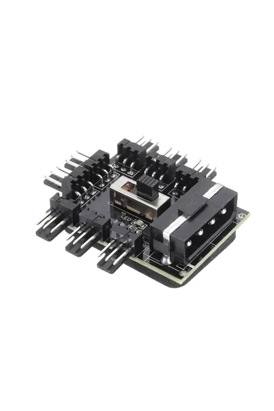 8 Port Fan Çoğaltıcı Hub Kartı Ide Güç Giriş Soketi Hız Kontrol