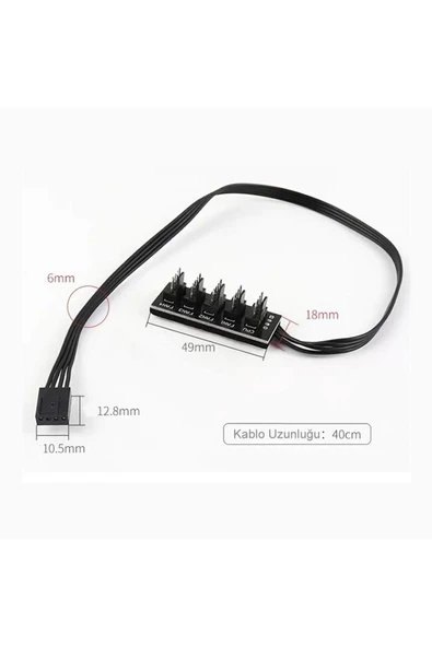 40cm 5li Fan Port Çoğaltıcı Kart Cpu Soğutucu Güç Hub Uzatma