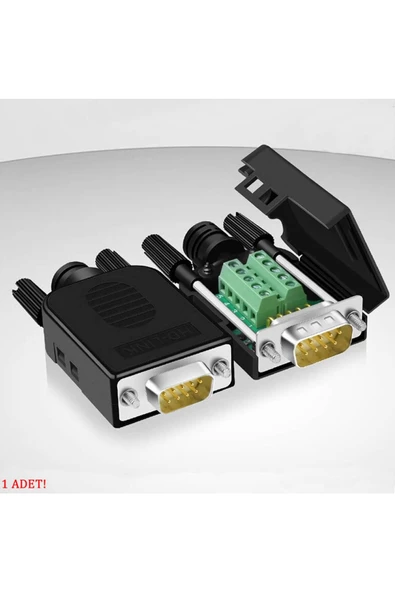Kutulu DB9 Erkek Konnektör 9 Pin D-Sub Seri Port Terminal Adaptör RS232 RS485 - Resim 7