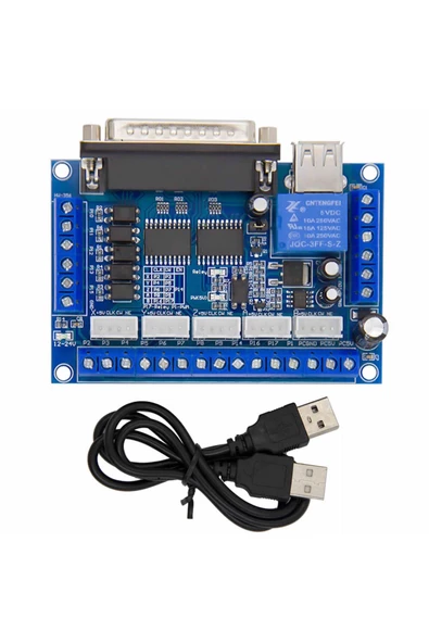 Mach3 5 Eksen Lpt Cnc Kontrol Kartı Step Motor Sürücü Paralel Port Kazıma - Resim 5