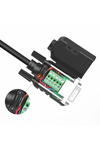 Kutulu DB9 Erkek Konnektör 9 Pin D-Sub Seri Port Terminal Adaptör RS232 RS485 - Resim 6