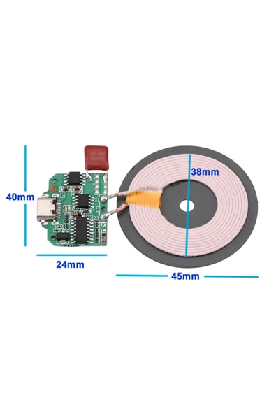 Kablosuz Şarj Modülü Type C 15W 5V 1A 9V 1.5A Mobil Akıllı Telefon Oyuncak Pil Şarj QI WPC V1.2.3 - 5