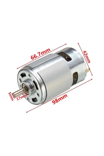 Rs775 Dc Motor 12v 15000rpm Yüksek Hız Tork Çift Bilyalı Rulman Matkap Torna Cnc Router Motor