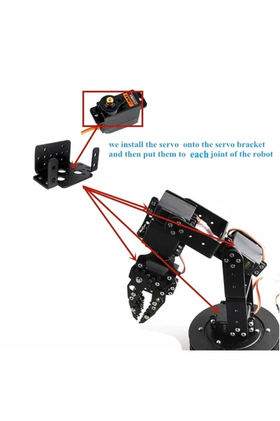 Servo Motor Metal Montaj Parçası Braket Mg995 Mg996r S3003 Td-8120mg Alüminyum Tutucu - Resim 5