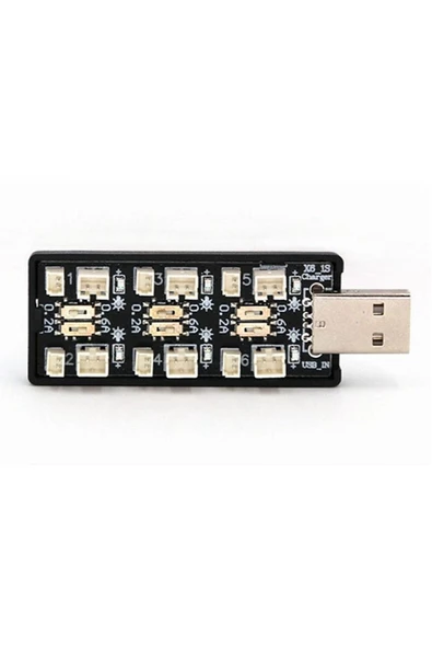 6 Kanal Usb 3.7V Lityum Pil Şarj Kartı 0.6A / 0.2A 2mm ve 1.25mm Jst-Ph Soket RC Oyuncak