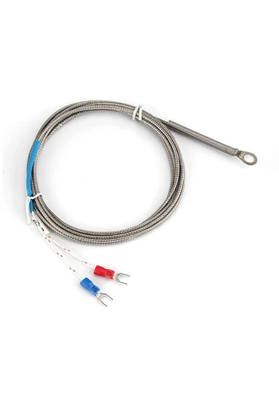 K Type Thermocouple 1 Metre Montaj Delikli Sıcaklık Isı Sensörü 0C/800C Paslanmaz Çelik Prob K Tip